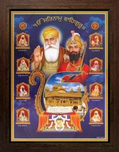 Guru Nanak and Gobind Singh with All Sikh Gurus Poster Paper Print ...