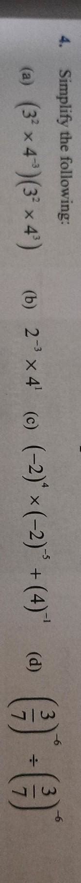 4) simplify the following - Brainly.in