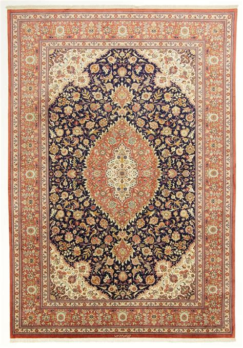 Perserteppich Ghom-Seide dunkelblau (240x348cm)