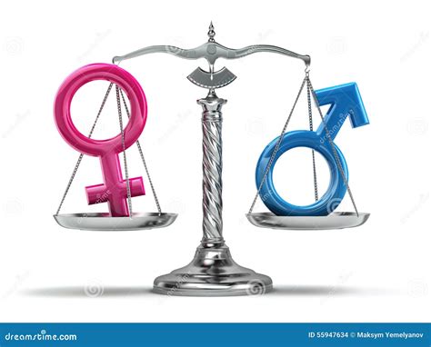 Gender Equality Concept. Male And Female Signs On The Scales Iso Stock ...