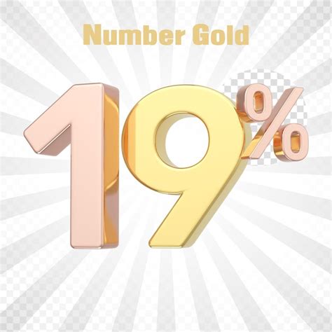 3d render of a gold percent | Premium PSD