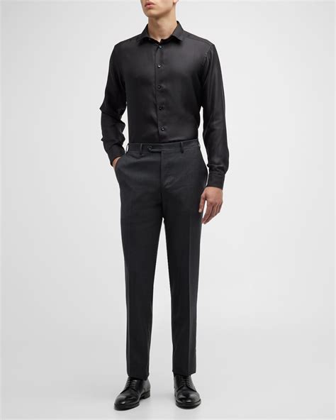 Eton Men's Slim-Fit Silk Dress Shirt | Neiman Marcus