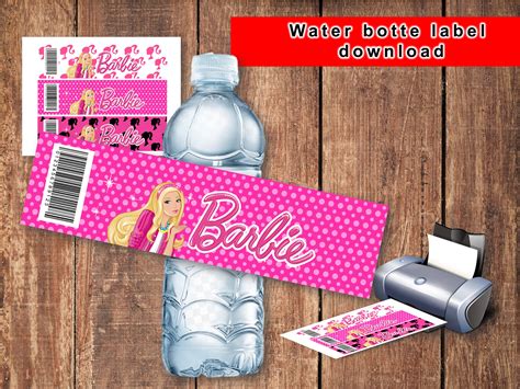 Free Printable Barbie Water Bottle Labels