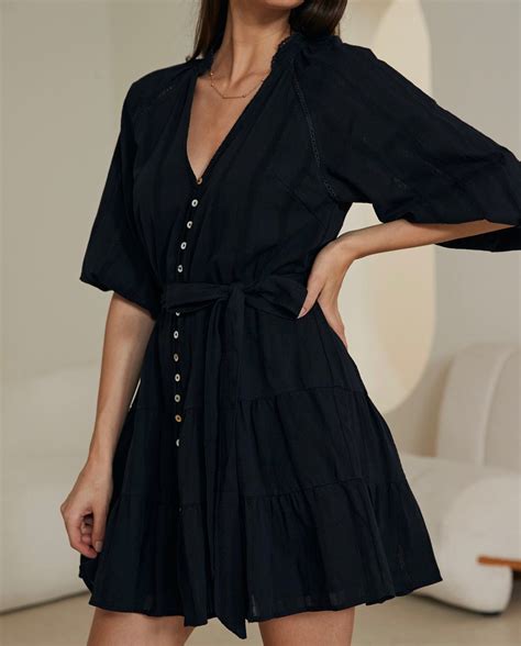 Iris Maxi | Stacey Black Babydoll Dress - lil'birdie boutique