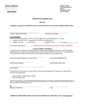 Fillable Online GRAD PLUS Request Form ...