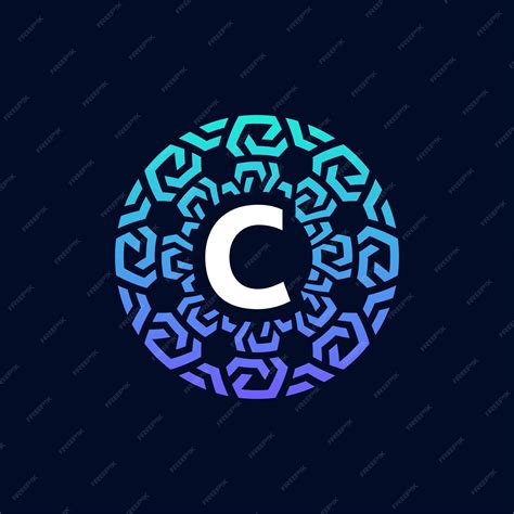 Premium Vector | Modern and bold initial letter c alphabet technology connection circle emblem logo