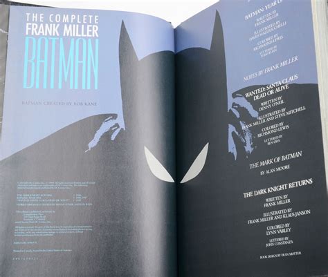 The Complete Frank Miller Batman von Miller, Frank: (1989) First Thus ...