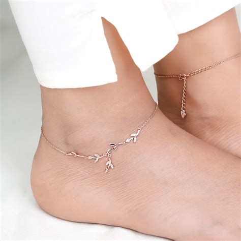 Rose Gold Tree Branches Anklet – Zalkari