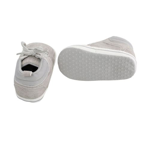Buy Textured Grey Lace Up Sneakers For Kids Online