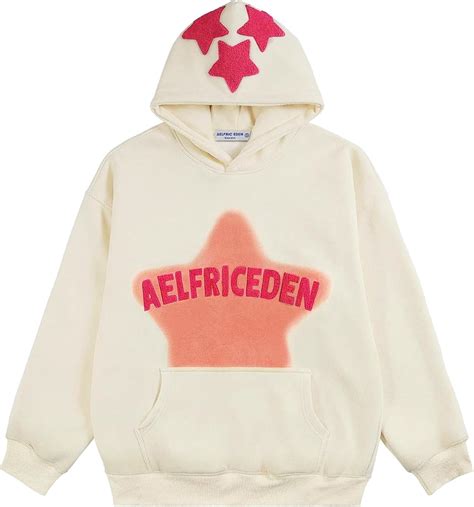 Amazon.com: Aelfric Eden Womens Graphic Hoodies Pink Star Print Hoodie ...