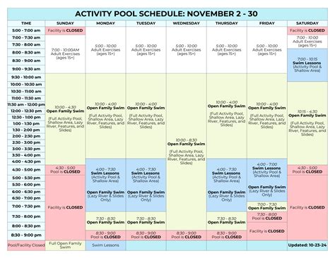 Trails Schedule | Open Gym, Family Swim Time, Special Events ...