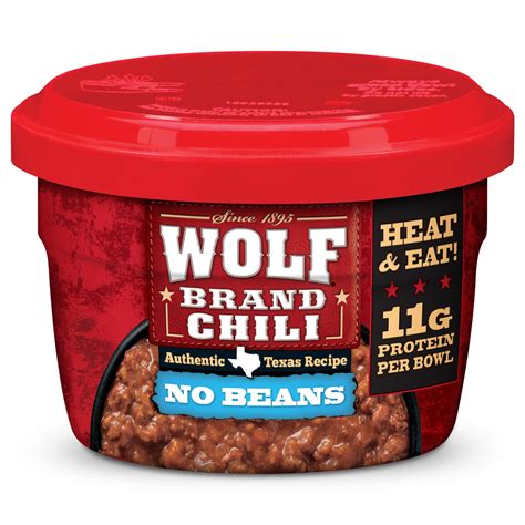 Wolf Brand Chili No Beans, Microwaveable Beef Bowls, Ready To Eat, 7.25 ...