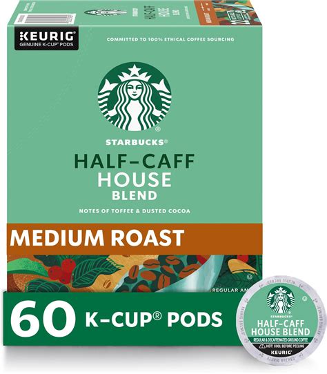 Amazon.com: Starbucks K-Cup Coffee Pods, Medium Roast Coffee, Half-Caff ...
