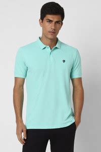 VAN HEUSEN Solid Men Polo Neck Green T-Shirt - Buy VAN HEUSEN Solid Men ...