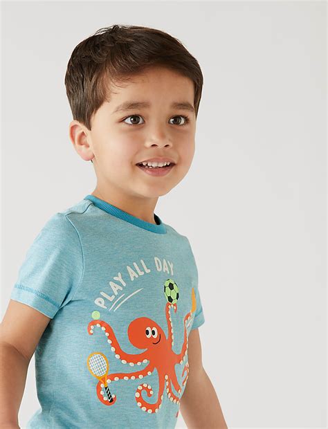Buy Pure Cotton Octopus T-Shirt at Marks & Spencer