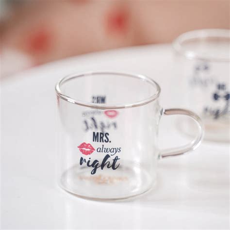 Mr And Mrs Right Borosilicate Glass Small Tea Cup Set Of 2 140ml Online ...