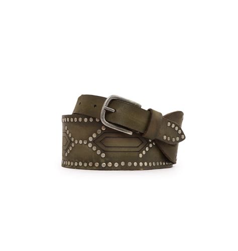 Olive Womens Genuine Leather Belt by Art N Vintage