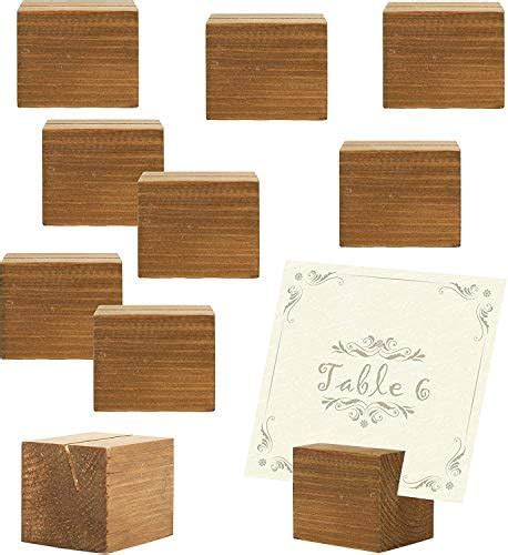 NJ Natural Wood Place Card Holders, (2x1.5x1.5 Inches), Rustic Table ...