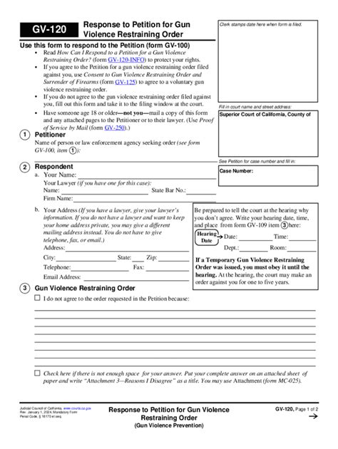 2024-2026 Form CA GV-120 - Blank Fillable Template | Fill Out, Print ...