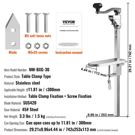 VEVOR Manual Can Opener, Commercial Table Clamp Opener for Large Cans ...