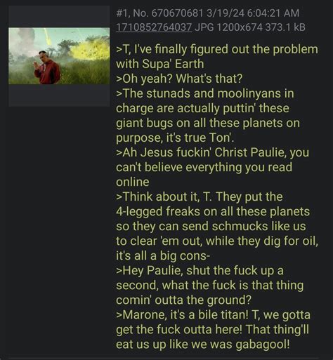 Paulie and the gang go helldiving | /r/Greentext | Know Your Meme