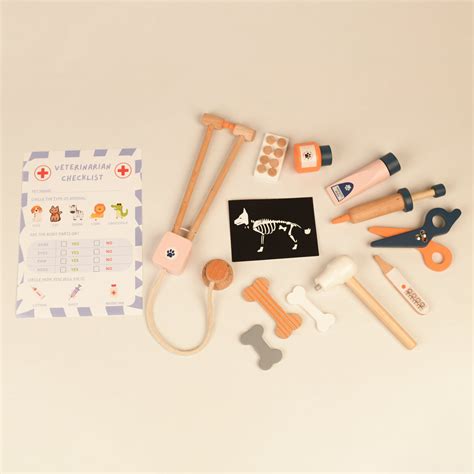 Playbox Wooden Milo's Pet Doctor Kit Toy Set | Pretend Play Toddler ...