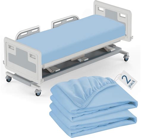 Amazon.com: Hospital Bed Sheets Fitted 36" x 80" x 9", 2 Pack Blue ...
