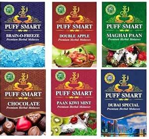 PUFF SMART Herbal Combo Of 6 Flavors Brain Freezer, Maghai Pan, Double ...