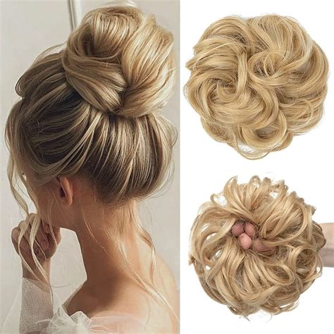 Messy Hair Buns Hair Piece Curly Hair Scrunchies for Women Girls ...