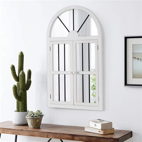 Amazon.com: Sintosin Farmhouse Arched Window Mirrors for Wall Decor Living Room 25 x 42 Inch ...