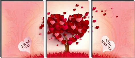 SAF Love Tree Multieffect UV Textured Panel Painting (Set of 3, 12 ...