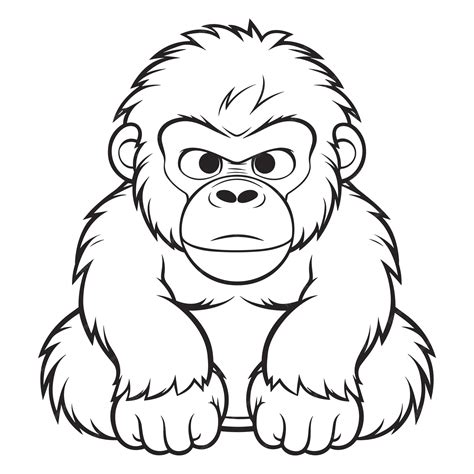 Premium Vector | Cute gorilla coloring pages
