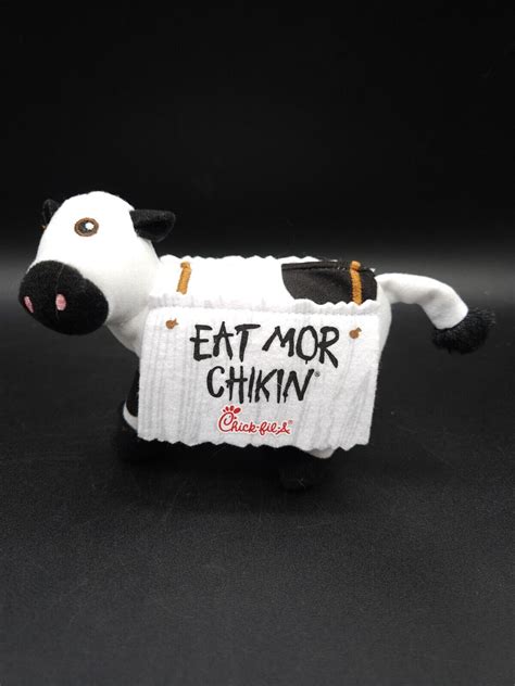 Chick Fil A Eat Mor Chikin Promo Ad Sign Cow Plush 4”
