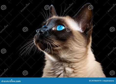 A Close Up of a Siamese Cat with Blue Eyes Stock Image - Image of pets ...