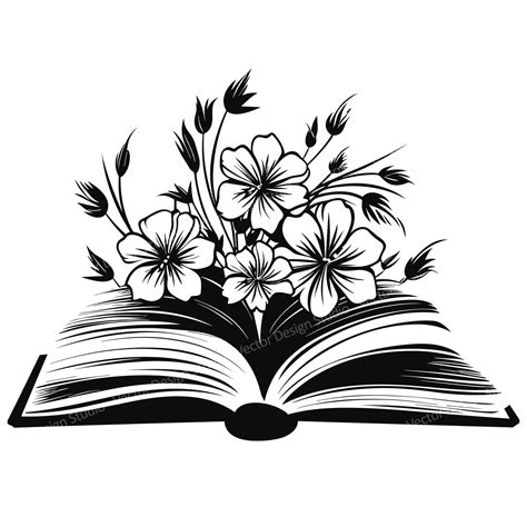 Black And White Open Book Clipart