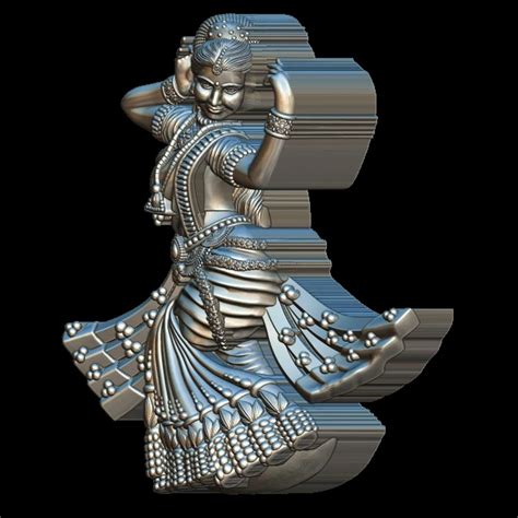 3D Model Of Indian Traditional Dancing Woman