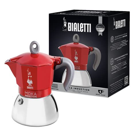 Bialetti Moka Induction Stovetop Coffee Maker – Red 6-Cup/7.9 Oz ...