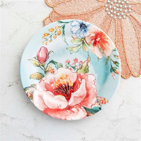Buy Moksha Multicolour Floral Stoneware Side Plate - 22.6 cm from Home ...