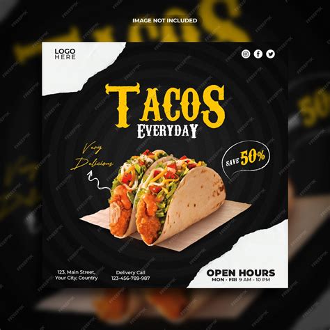 Premium PSD | Tacos everyday menu promotion instagram post or square ...