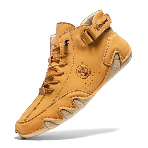 Flyland Fashion Men Ankle Boots Handmade Leather Men's Shoes ...