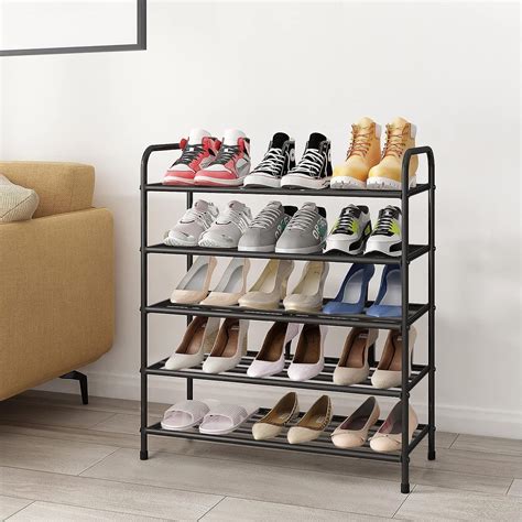 Lukzer Metal 5 Layer Shoe Rack Storage Organizer Stand for Door ...