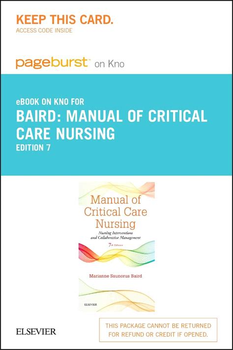 Buy Manual of Critical Care Nursing - Pageburst E-book on Kno Retail ...