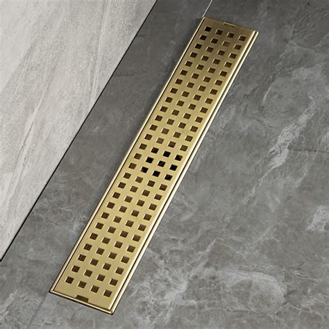Palo Shower Drain Channel (18 x 5 Inches) with YELLOW GOLD PVD Coating ...