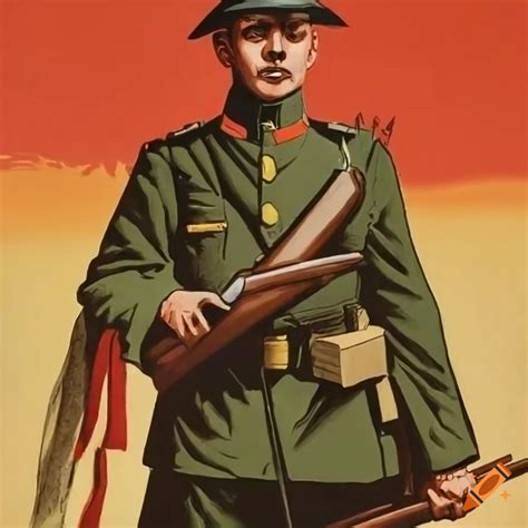 Spanish soldier in a ww1 propaganda poster on Craiyon