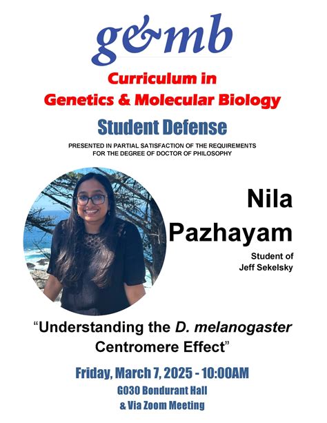 Friday - GMB Defense: Nila Pazhayam | Department of Genetics