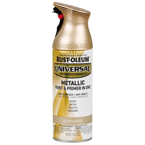 Rust-Oleum Universal Gloss Gilded Brass Metallic Spray paint and primer ...