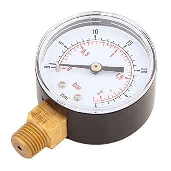 1/4 BSPT Pressure Gauge, 1/4 BSPT Bottom Connection Vacuum Manometer ...