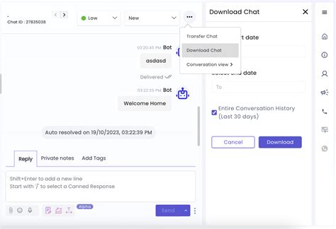 Downloading Chat Transcripts for Customer Conversations