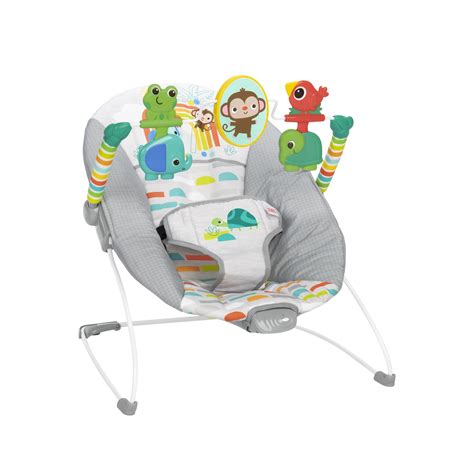 Bright Starts Playful Paradise Vibrating Infant Bouncer, Adjustable ...