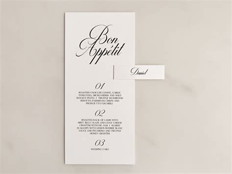 Wedding Menu & Name Card Digital Template Cards Place Settings Bundle ...